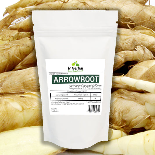 Arrowroot 300mg x 90 Vegan Capsules - 100% Pure Digestion Aid