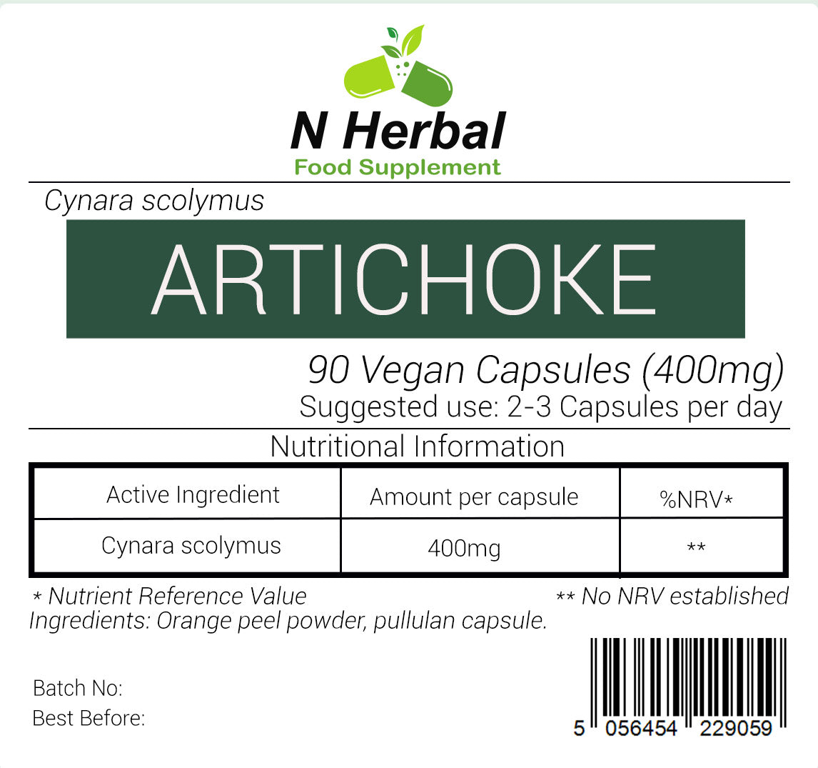 100% Pure 400mg ARTICHOKE 90 Vegan Capsules LIVER SUPPORT DETOX&CLEANSE