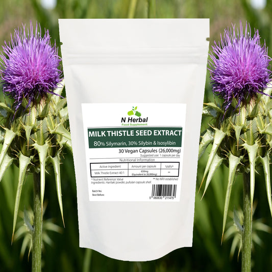 26,000mg Milk Thistle Extract x 30 Capsules 80% Silymarin 30% Silybin & Isosylibin