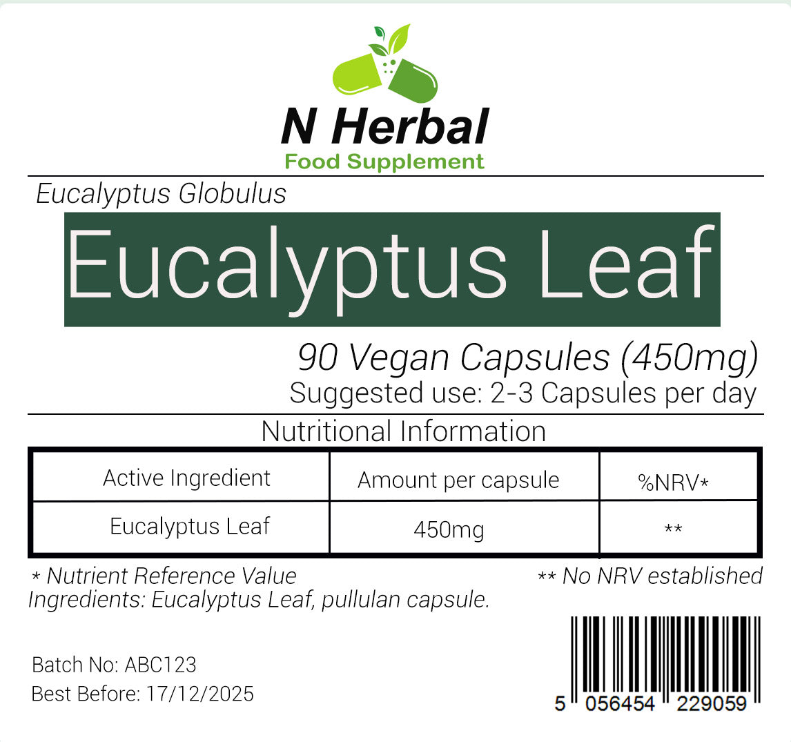 Eucalyptus Leaves Dietary Supplement Capsules 90 Vagan Capsules