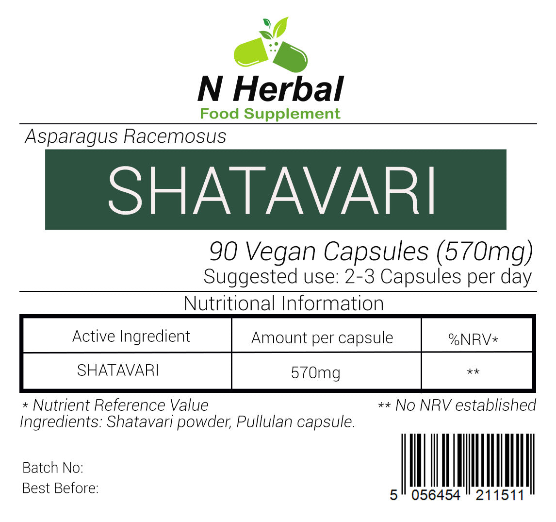 570mg Organic SHATAVARI Asparagus 100% Pure 90 Vegan Capsules