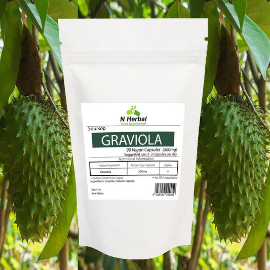 500mg Graviola 100% Pure 90 V capsules Soursop