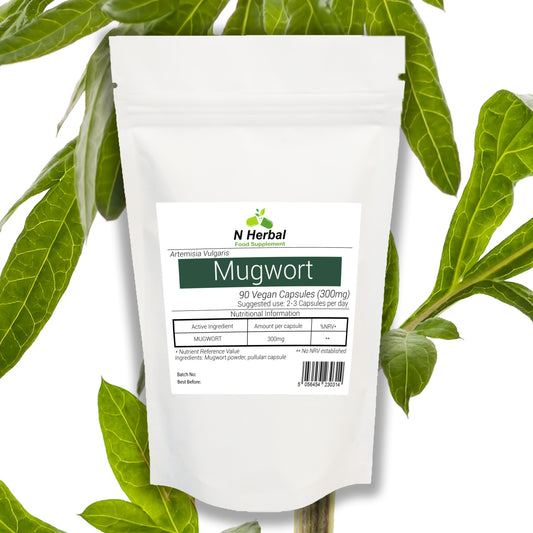 Mugwort 300mg 90 Capsules - 100% Pure Artemisia Vulgaris